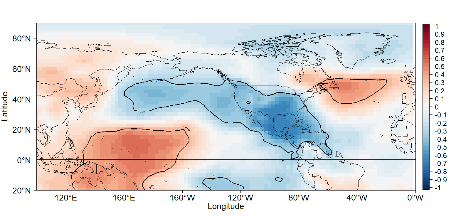 Correlation between PNA Index and March Precipitation