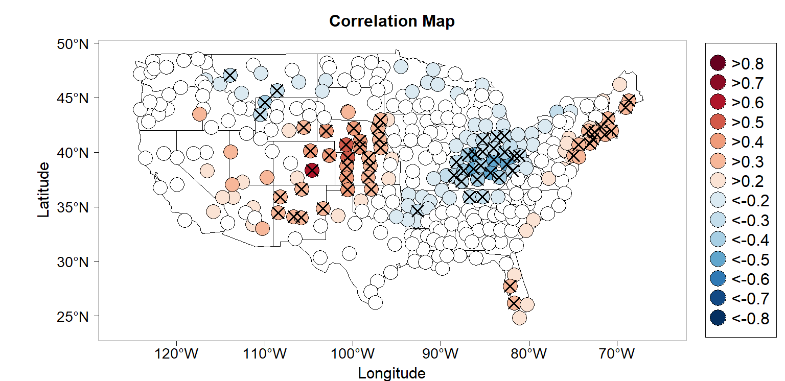 Correlation between PNA Index and March Precipitation