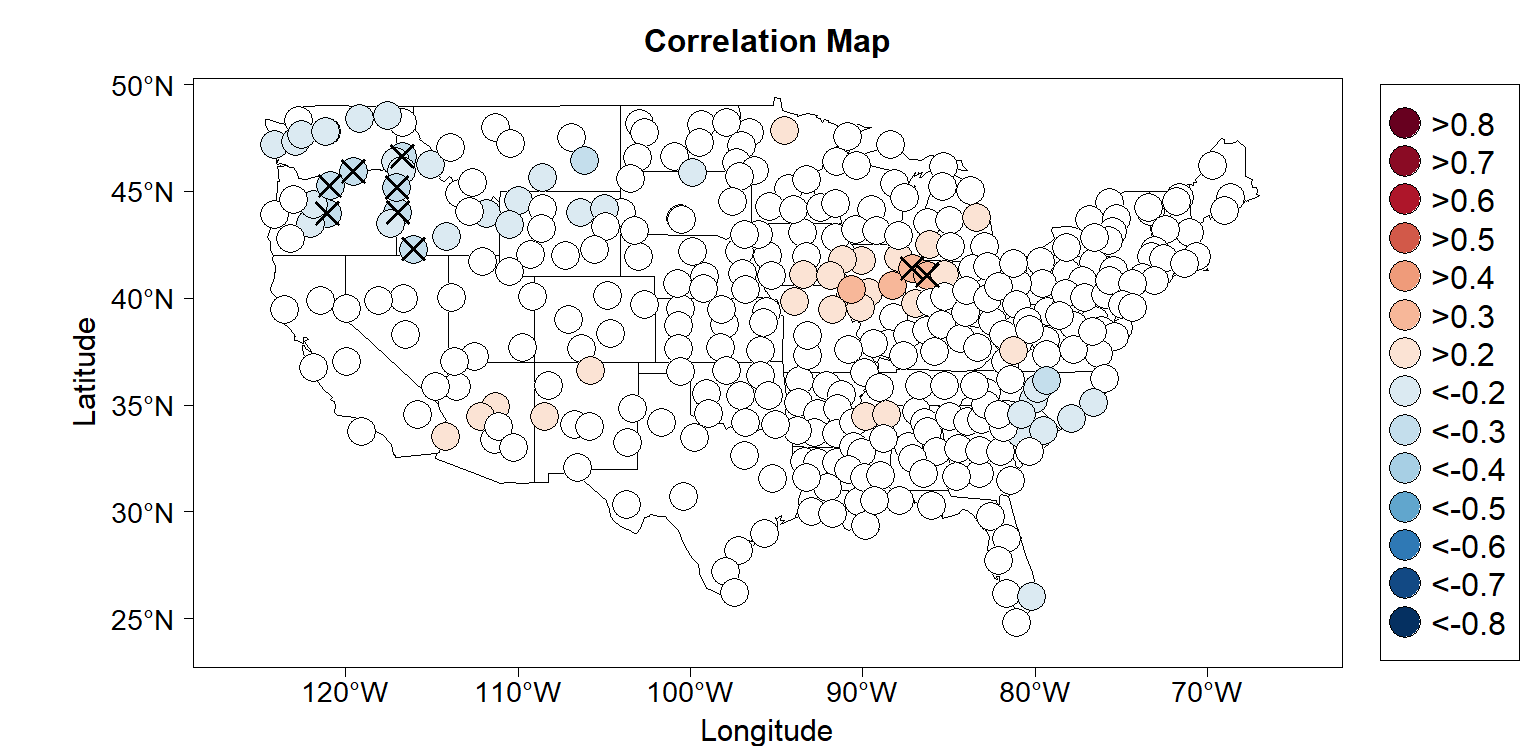 Correlation between PNA Index and March Precipitation